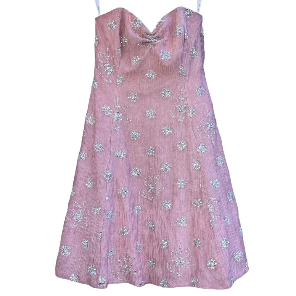 SHOSHANNA STRAPLESS BEADED DRESS